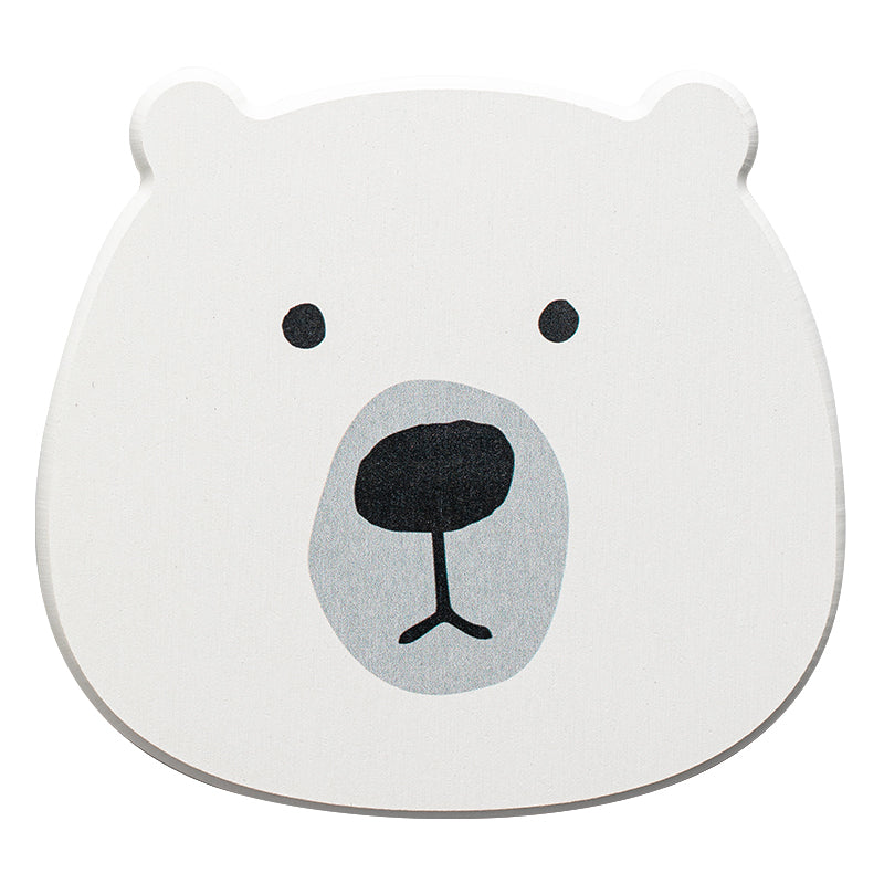 Large diatomite coaster with bear print made from diatomaceous earth