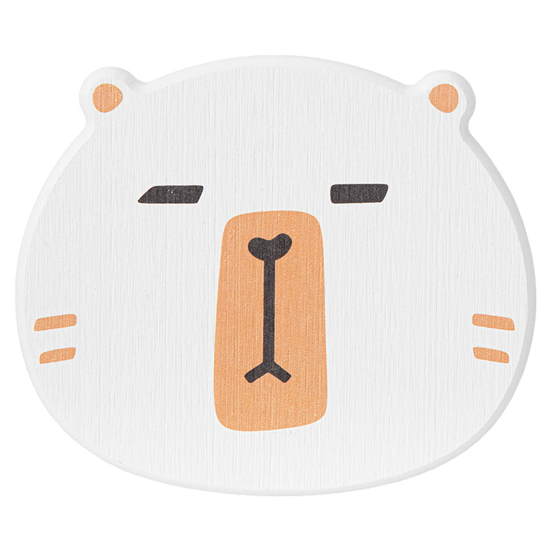 Large diatomite coaster with capybara print made from diatomaceous earth