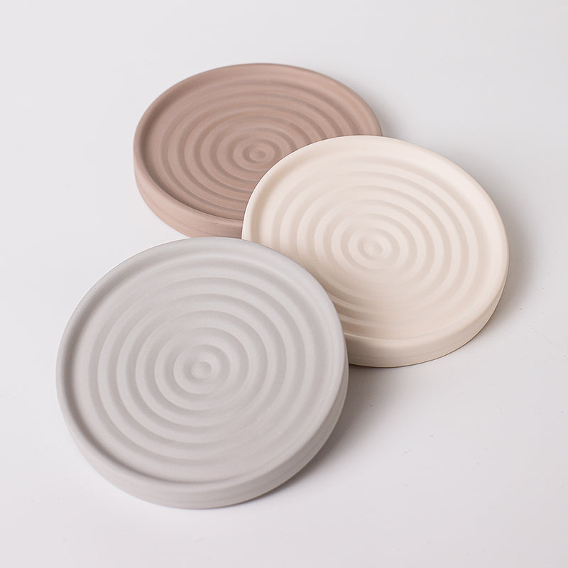 Large Reversible Diatomite Coaster | Double-Sided Absorbent Stone Coaster
