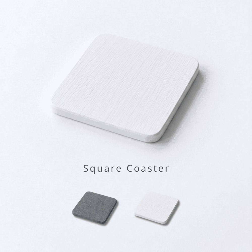Square coaster set on a light gray background
