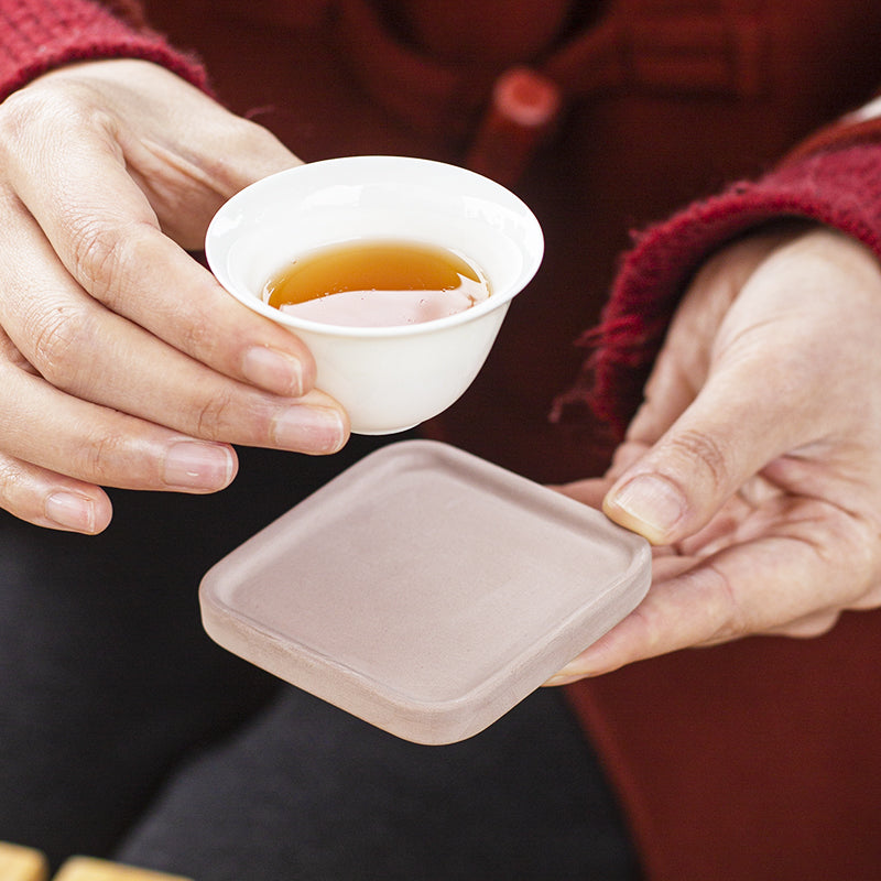 Small Double-Sided Diatomite Coasters | Compact Absorbent Stone Coasters (Set of 2)