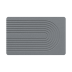 Dark Grey diatomite bath mat with arc-shaped engraving on white background