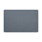Dark Grey diatomite bath mat with a frame engraving on White background