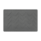 Dark Grey diatomite bath mat with a tile-patterned engraving on White background