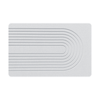Light Grey diatomite bath mat with an arc-patterned engraving on White background