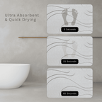 Diatomite Stone Mat | Fast Dry Bath Mat | Anti-Slip | Line Engraving