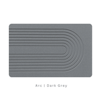 Dark Grey diatomite bath mat with a arc-shaped engraving on white background with text 'Arc Dark Grey'