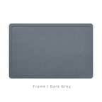 Dark Grey diatomite bath mat with a frame engraving on White background with text 'Frame Grey'
